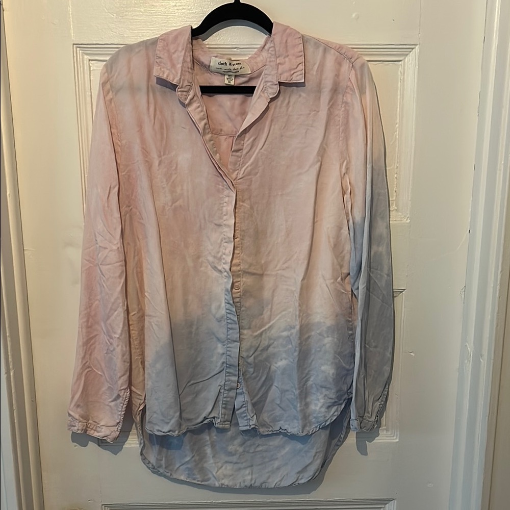 Anthropologie Cloth & Stone Tie Dye Button-Up Shirt